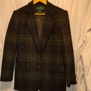 Lauren Ralph Lauren Women's Green Label Equestrian Checkered Blazer
